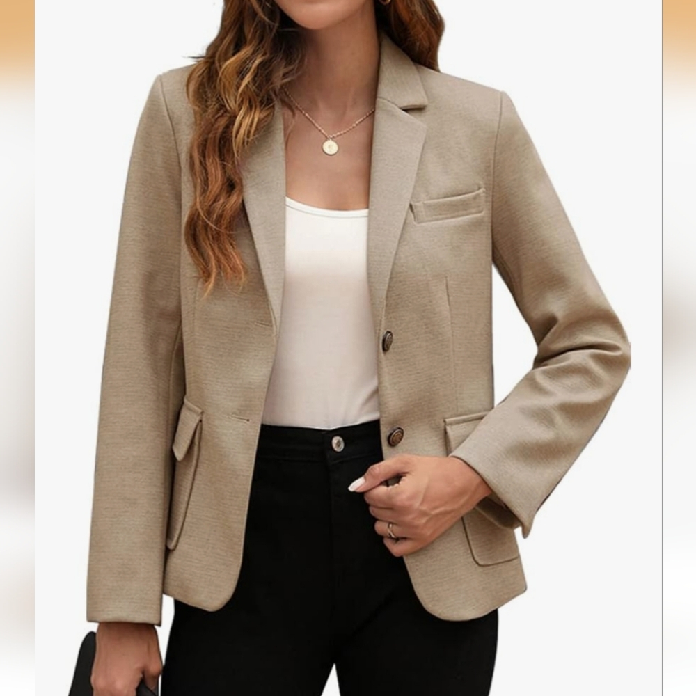 Classic Beige Women's Blazer Jacket